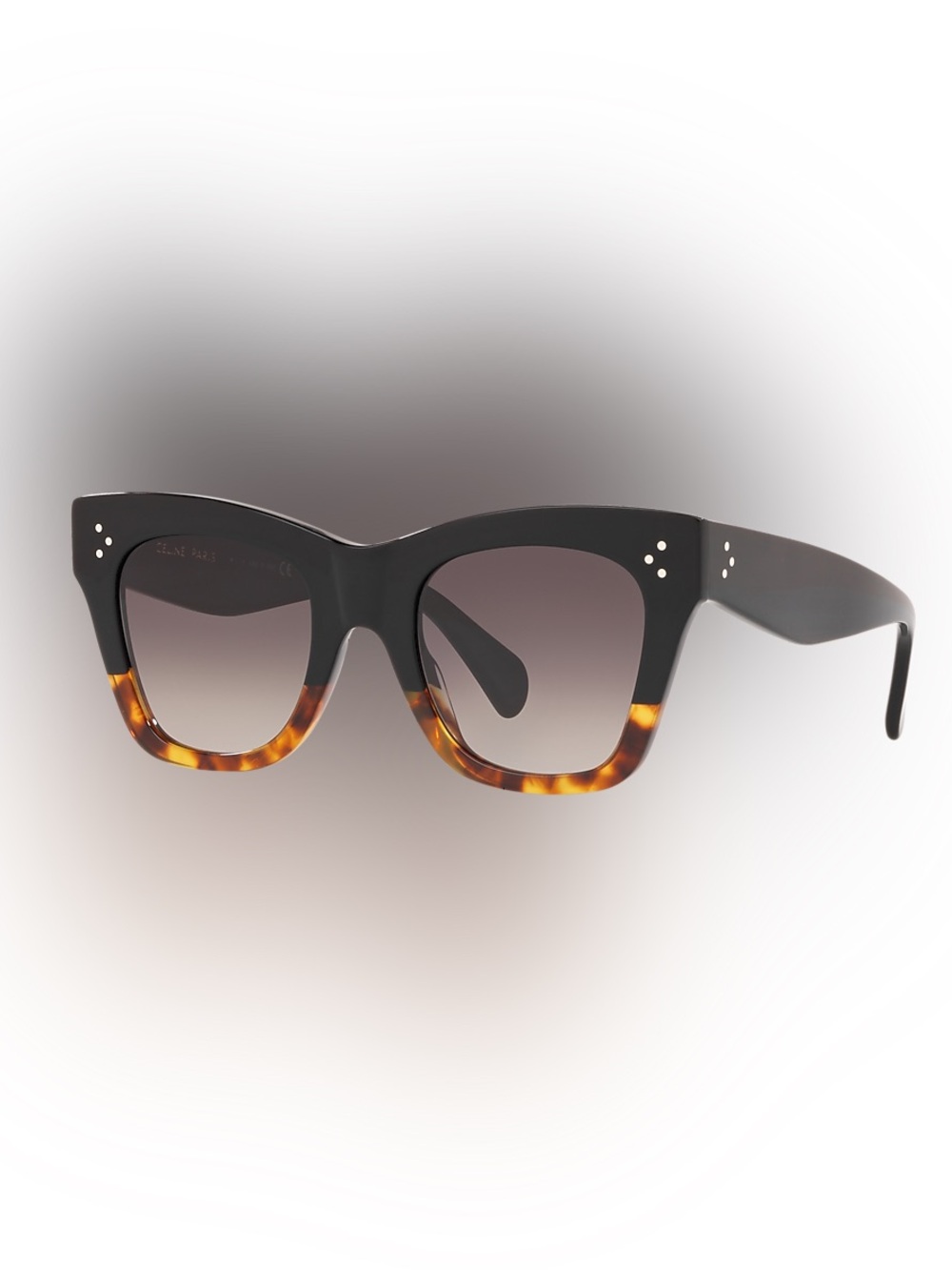Celine Paris CL4004IN Black and Tortoiseshell Square Sunglasses